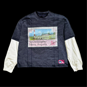 ST KITTS DOUBLE LAYERED T-SHIRT NAVY