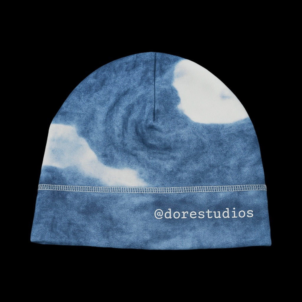 DENIM BLEACHED SKULL CAP BLUE/WHITE